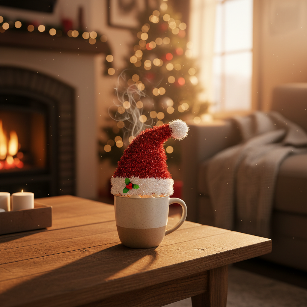 Mini Tinsel Santa Hat Decoration