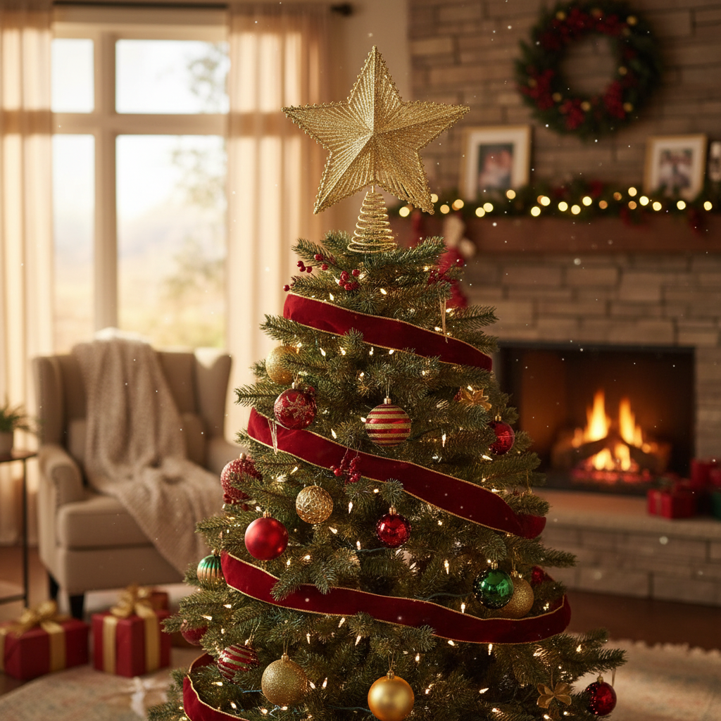 Glittery Star Tree Topper