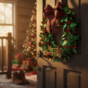 Christmas Wreath with Bell and Merry Christmas Sign