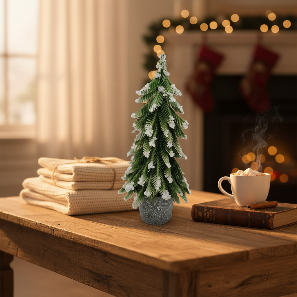 Miniature Artificial Snowy Christmas Tree