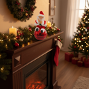 Santa Claus Figurine on Red Ball