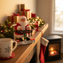 Santa Claus Playing Keyboard Figurine