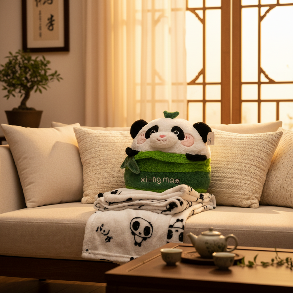 Panda Plush Toy and Blanket Set