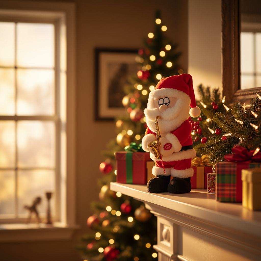 Santa Claus Plush Toy with Saxophone