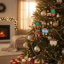 Christmas Train Ornaments Set