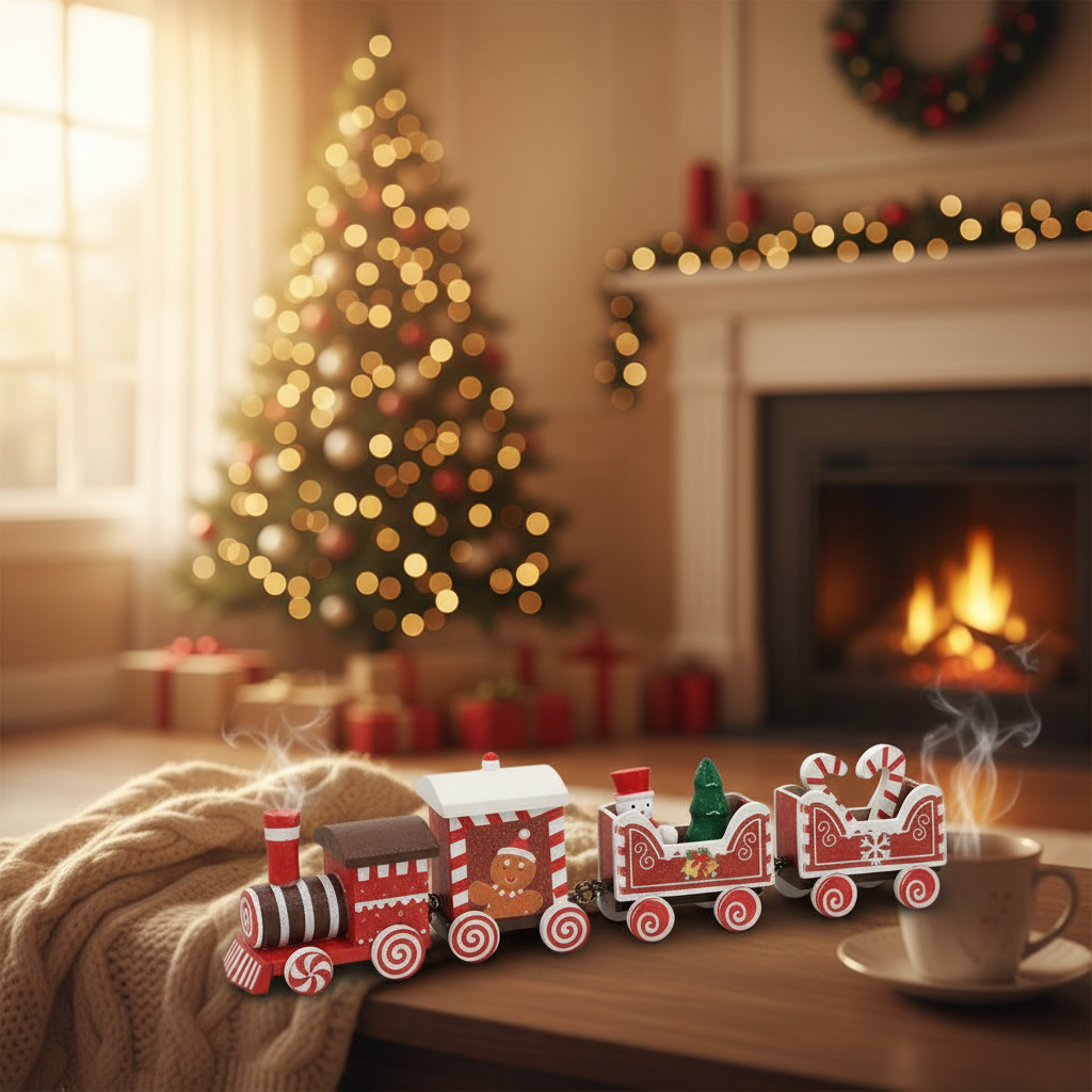 Christmas Train Ornaments Set