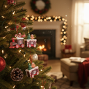 Gingerbread Train Christmas Ornaments Set