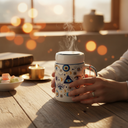 Evil Eye Ceramic Mug with Lid