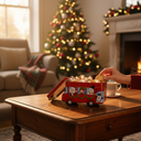 Merry Christmas Double Decker Bus Tin Box