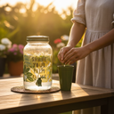 Palm Leaf Beverage Dispenser Set