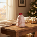 Pink Christmas Tree Ornament with Santa Face