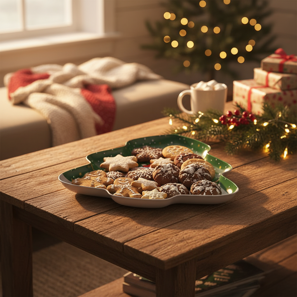 Christmas Tree Shaped Festive Plate