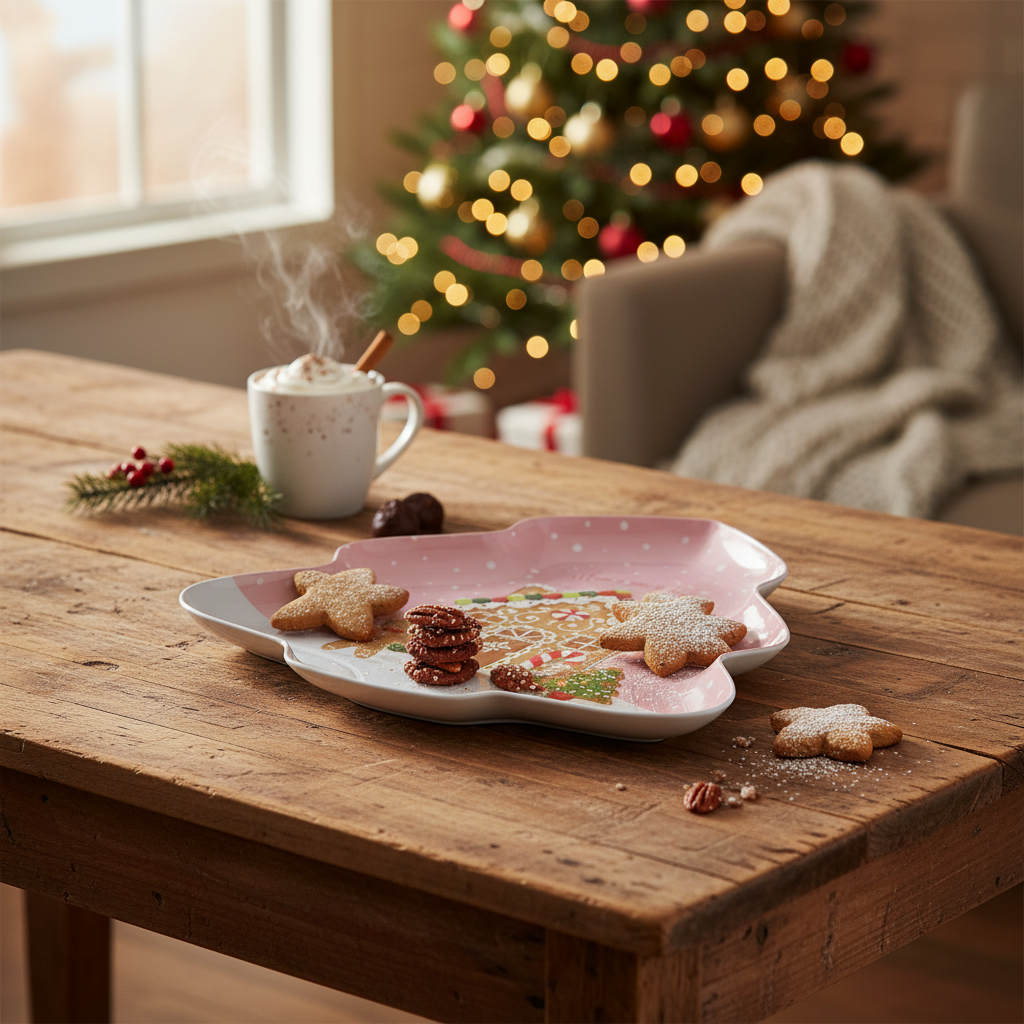 Christmas Tree Shaped Holiday Plate