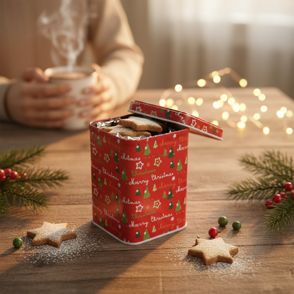Christmas Themed Tin Box