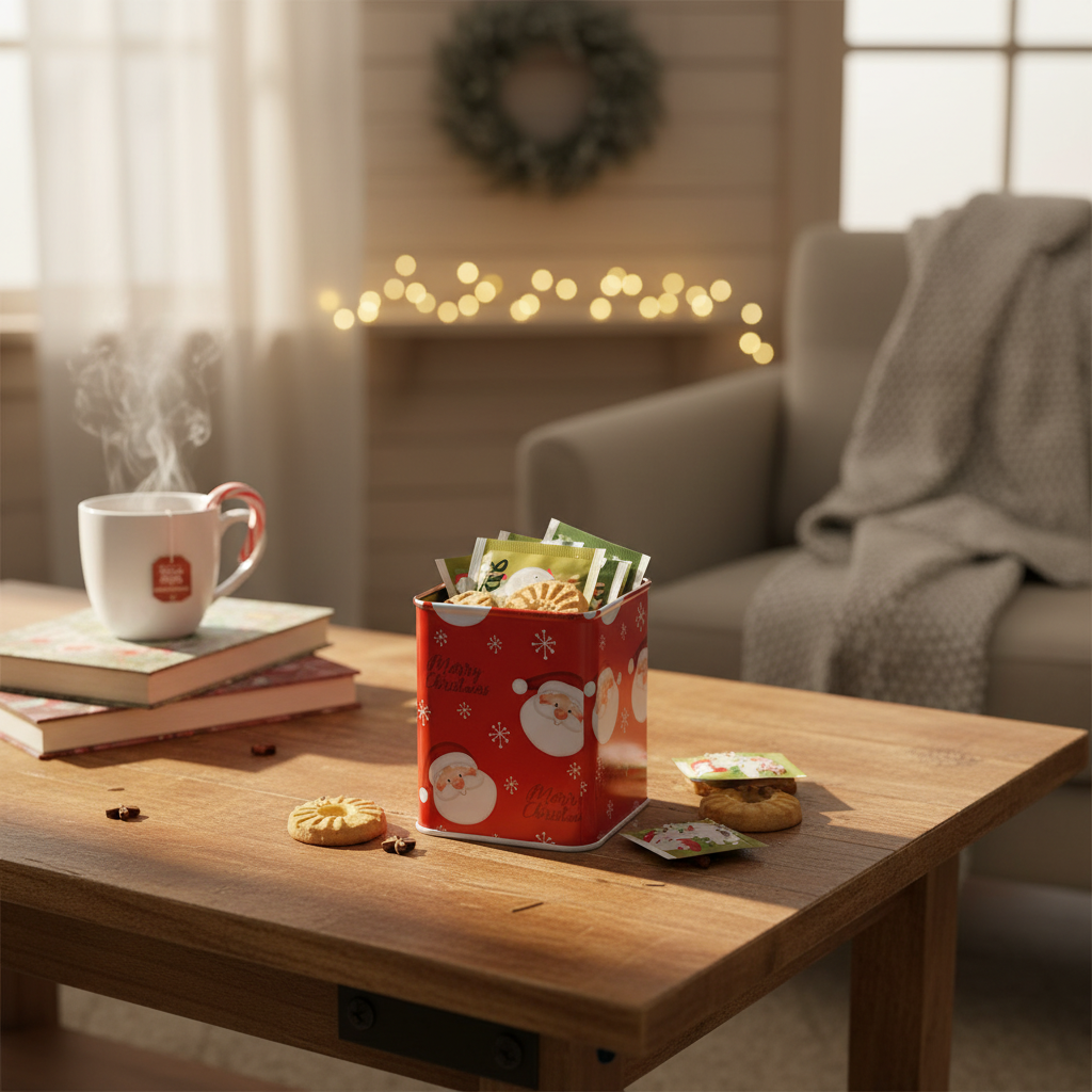 Merry Christmas Santa Tin Box