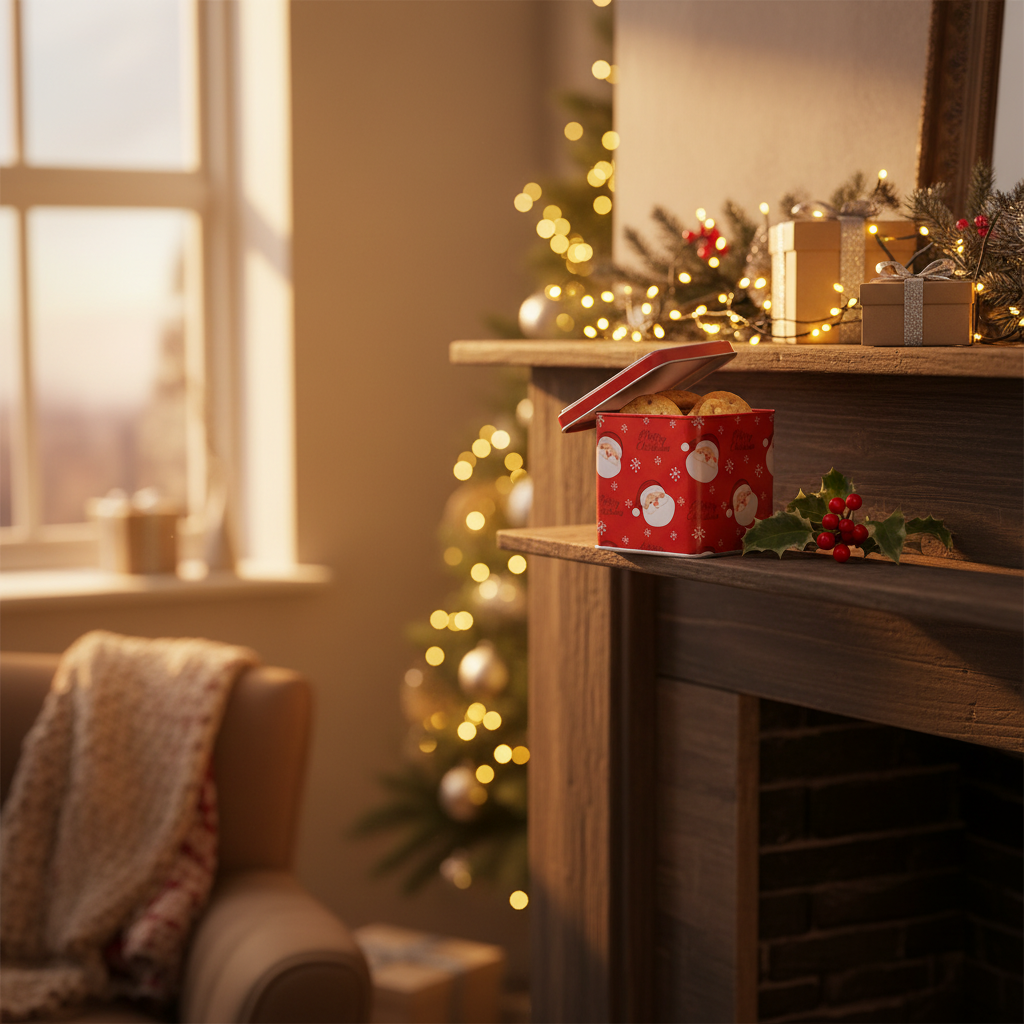 Merry Christmas Santa Tin Box