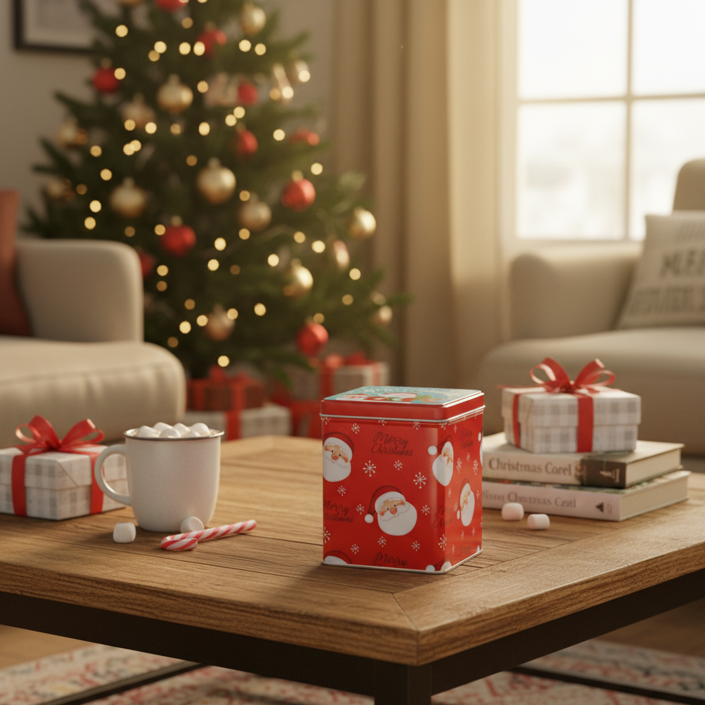 Christmas Santa Gift Tin Box