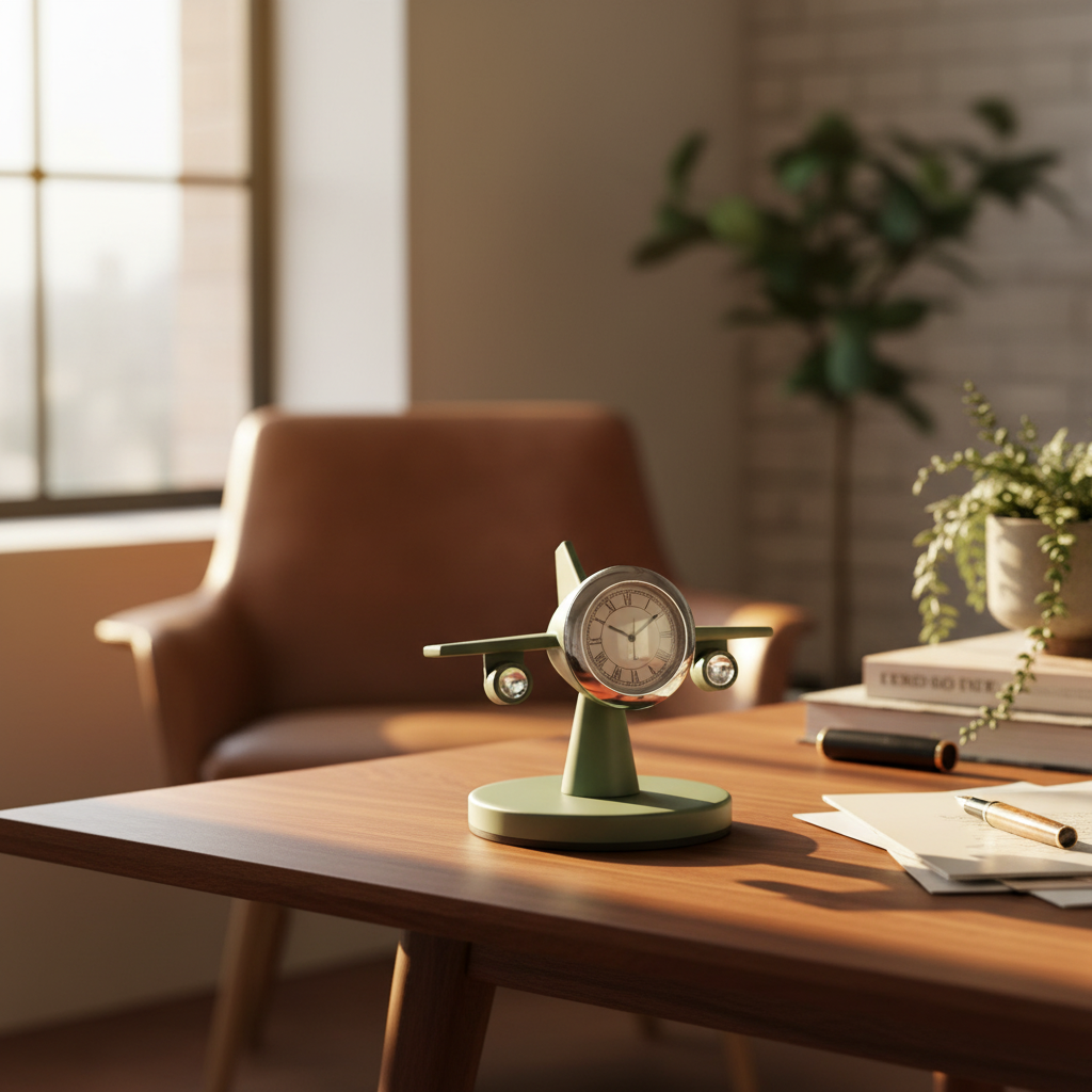 Airplane Shaped Desk Clock
