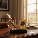 Cricket Theme Pen Stand with Clock