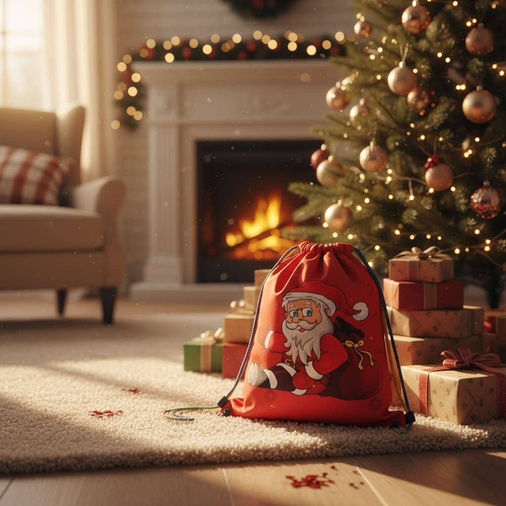 Santa Claus Drawstring Gift Bag