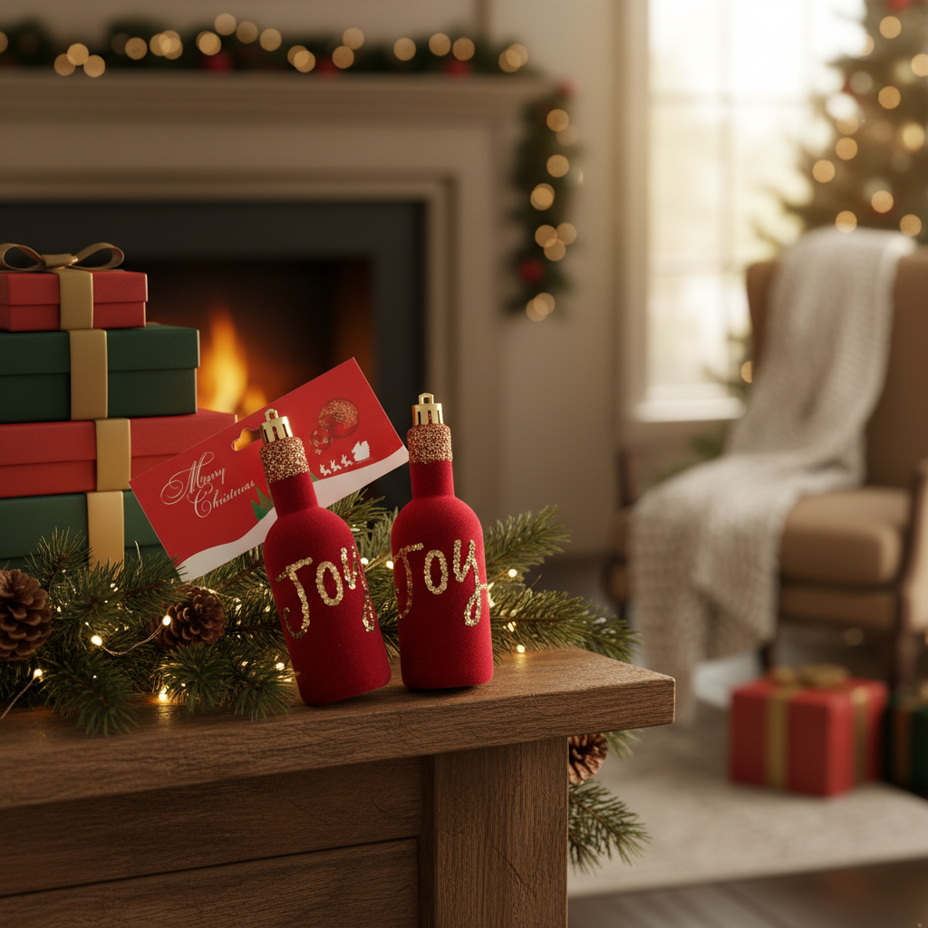 Joy Bottle Christmas Ornaments