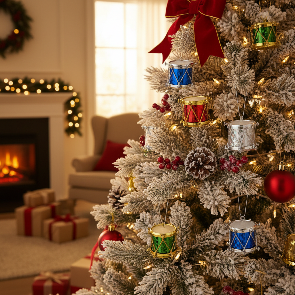 Mini Drum Christmas Ornaments