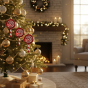 Red Swirl Lollipop Christmas Ornaments