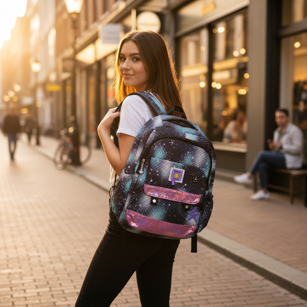 Galaxy Print School Backpack