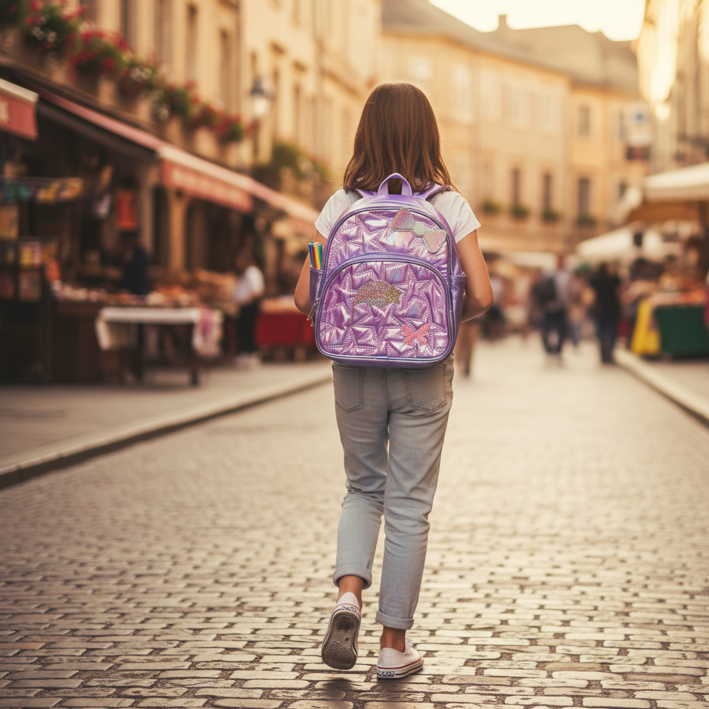 Glittery Pink Kids Backpack