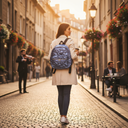 Quilted Star Pattern Backpack