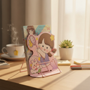 Cute Girl Cartoon Book Stand