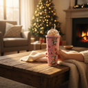 Christmas Snowman Tumbler with Glitter Dome Lid