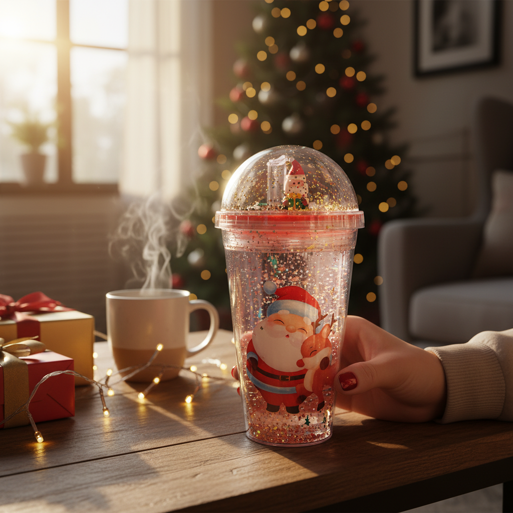 Santa Claus Glitter Tumbler