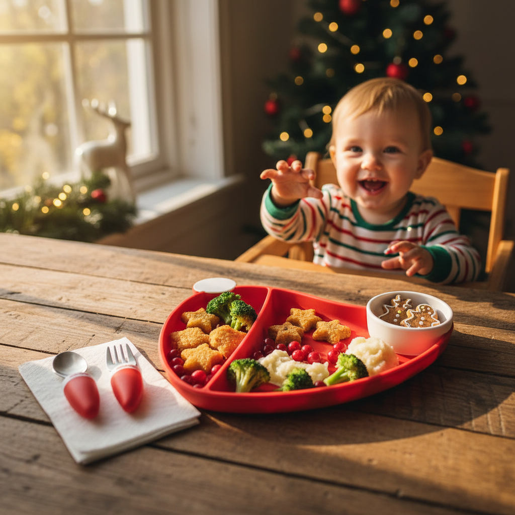 Christmas Hat Silicone Children's Tableware Set