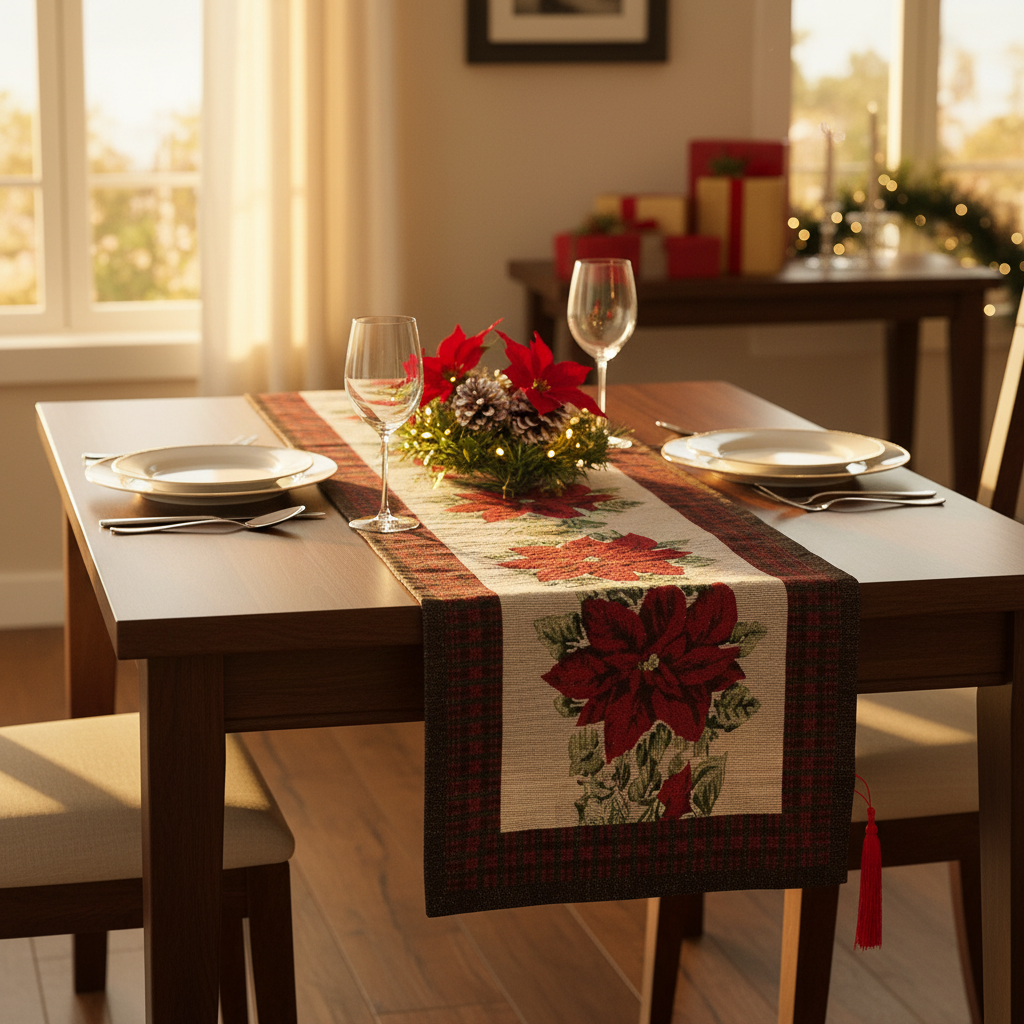 Poinsettia Table Runner