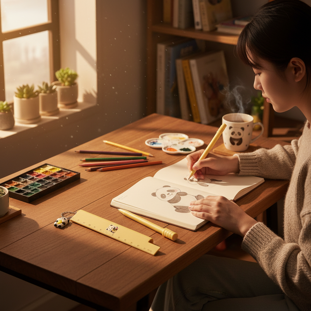 Cute Panda Stationery Set