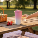 Pink Gradient Tumbler with Lid