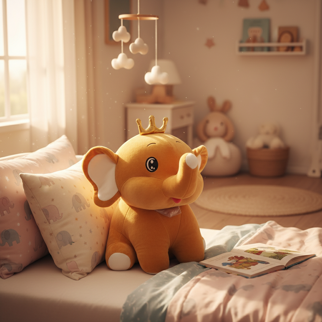 Elephant Plush Toy with Crown