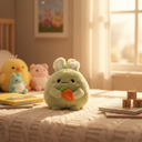 Green Bunny Plush Toy with Carrot