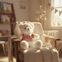 Plush Teddy Bear with Striped Shirt
