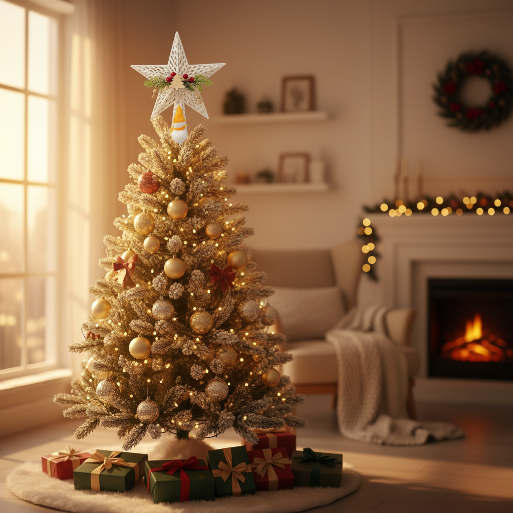 Decorative Christmas Star with Gnome