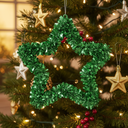 Green Star Tinsel Decoration