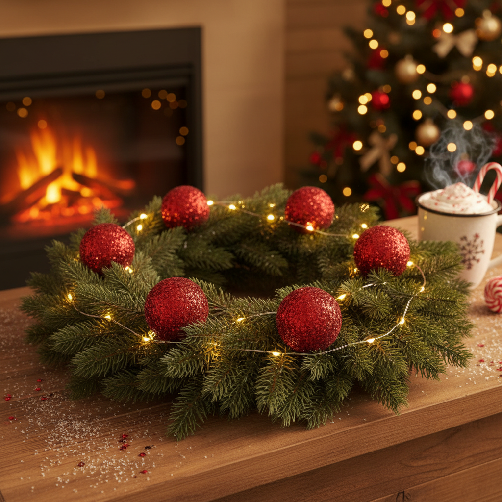 Red Glitter Christmas Baubles