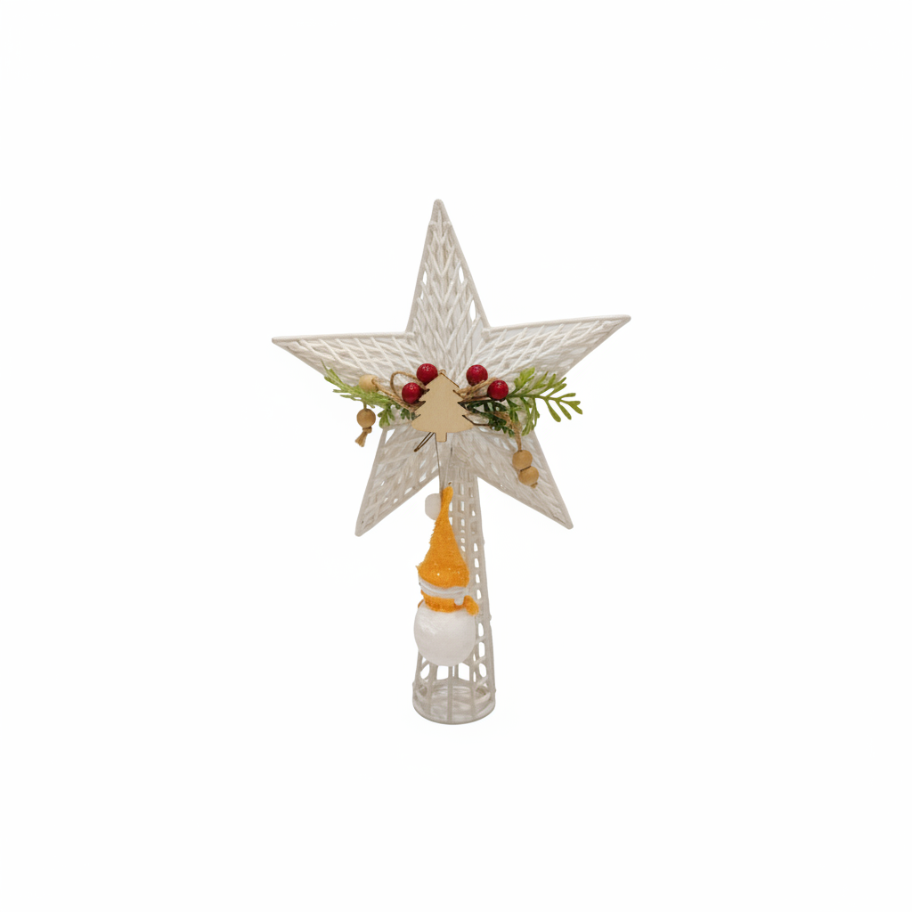Decorative Christmas Star with Gnome