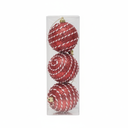 Red Glitter Swirl Christmas Ornaments