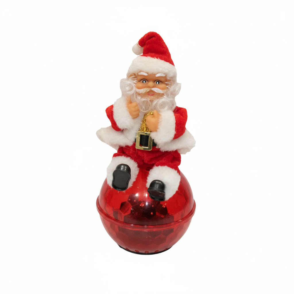 Santa Claus Figurine on Red Ball