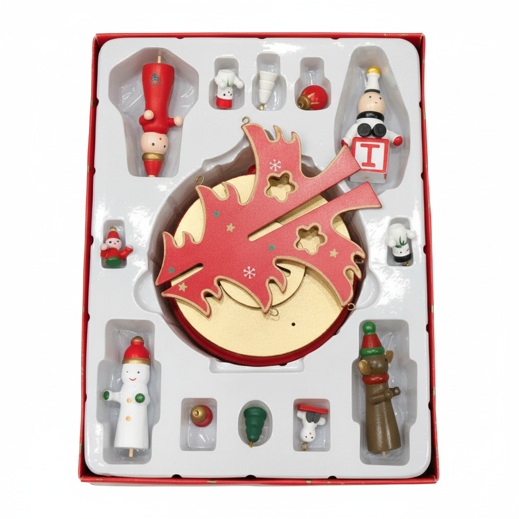 Wooden Christmas Ornament Set