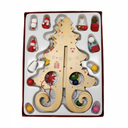 Mini Wooden Christmas Tree with Ornaments Set