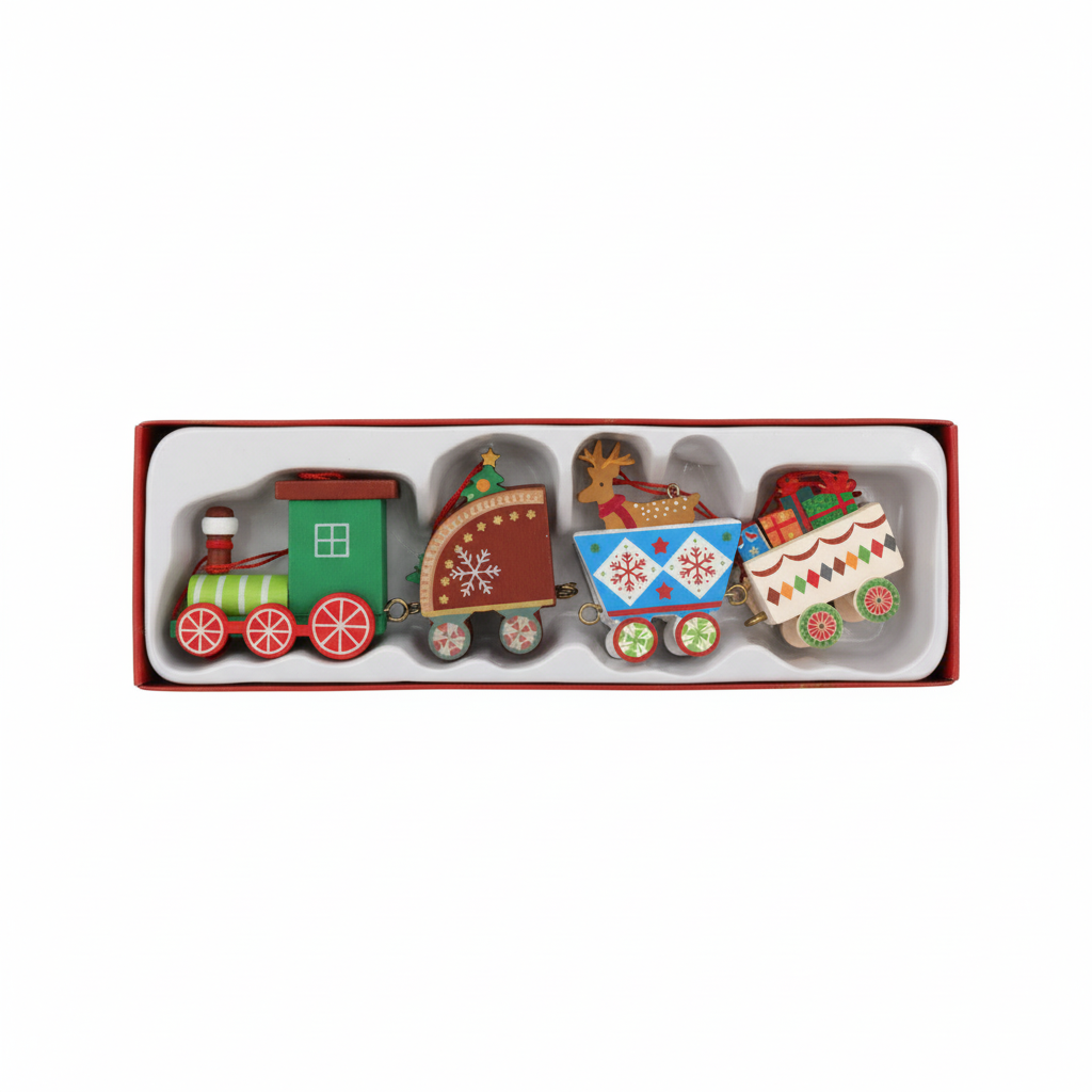 Christmas Train Ornaments Set
