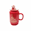 Christmas Themed Mug with Santa Stirrer